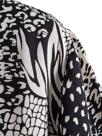 Vibrant Floral Paradise: Men's Casual Short Sleeve Summer Shirt - MENLL