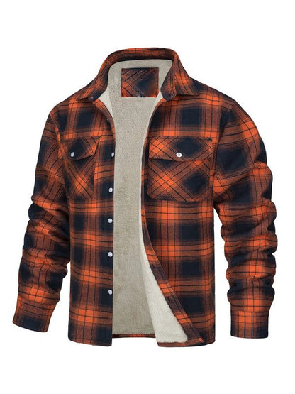 Stylish Plaid Patchwork Woven Coat with Cozy Flap Pockets - MENLL