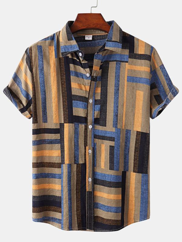 Vibrant Hawaiian Print Men's Casual Beach Shirt for Effortless Summer Style - MENLL