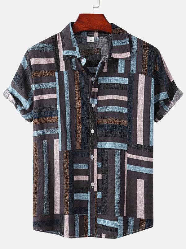 Vibrant Hawaiian Print Men's Casual Beach Shirt for Effortless Summer Style - MENLL
