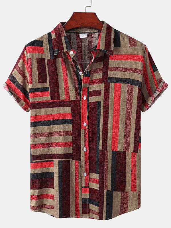 Vibrant Hawaiian Print Men's Casual Beach Shirt for Effortless Summer Style - MENLL
