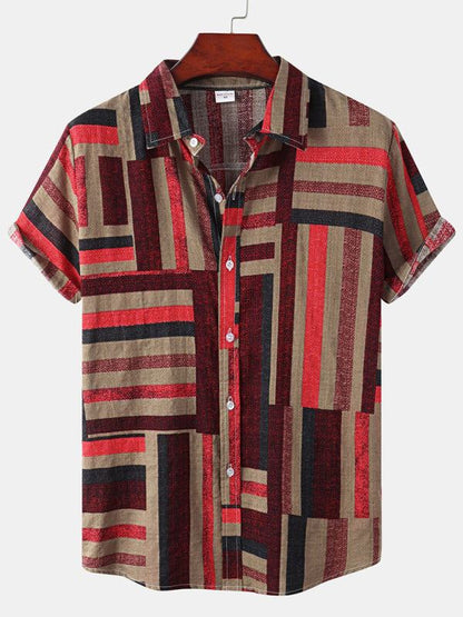 Vibrant Hawaiian Print Men's Casual Beach Shirt for Effortless Summer Style - MENLL