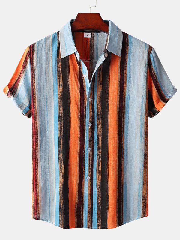 Vibrant Hawaiian Print Men's Casual Beach Shirt for Effortless Summer Style - MENLL