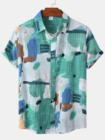 Vibrant Hawaiian Print Men's Casual Beach Shirt for Effortless Summer Style - MENLL