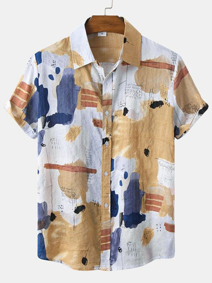Vibrant Hawaiian Print Men's Casual Beach Shirt for Effortless Summer Style - MENLL