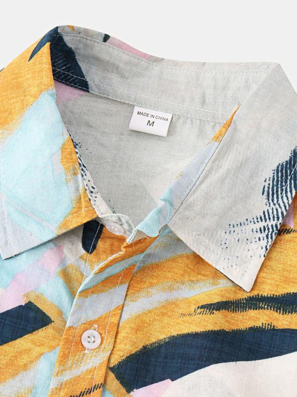 Vibrant Hawaiian Print Men's Casual Beach Shirt for Effortless Summer Style - MENLL