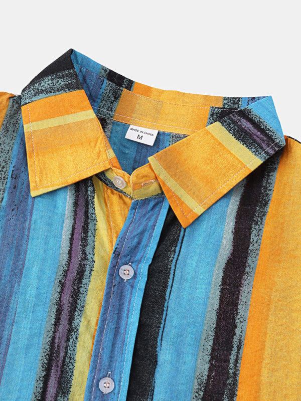 Vibrant Hawaiian Print Men's Casual Beach Shirt for Effortless Summer Style - MENLL