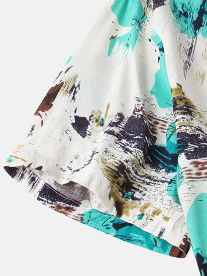 Vibrant Hawaiian Print Men's Casual Beach Shirt for Effortless Summer Style - MENLL