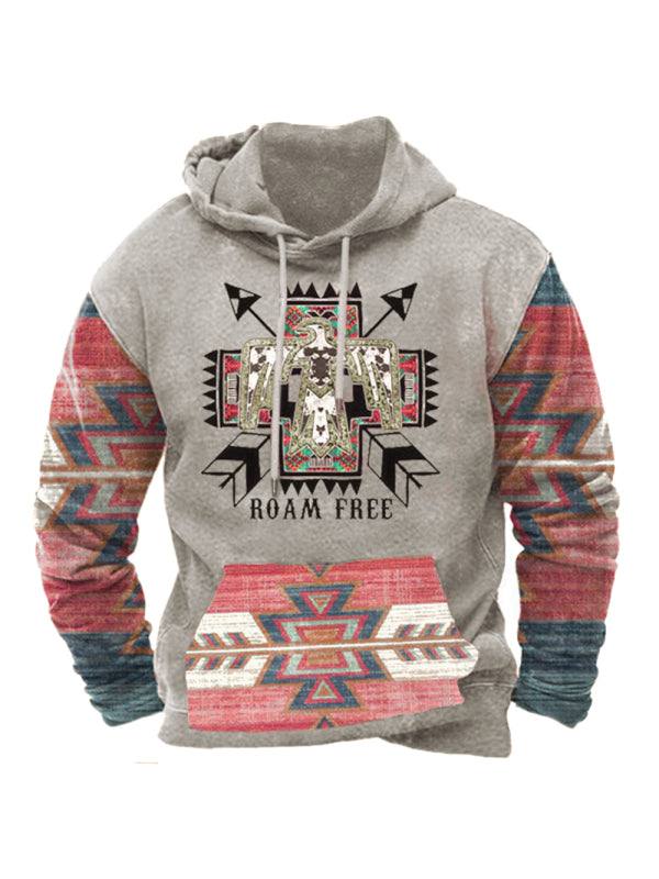 Urban Chic Digital Print Hoodie for Men - Trendy Street Sportswear for Casual Comfort - MENLL