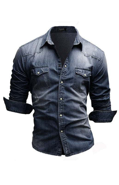Chic Spring-Summer Men's Lapel Collar Solid Polyester Shirt - Effortless Style for Casual Days - MENLL