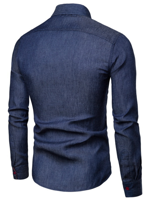 Stylish Men's Long Sleeve Patchwork Leather Casual Shirt with Double Pockets - MENLL