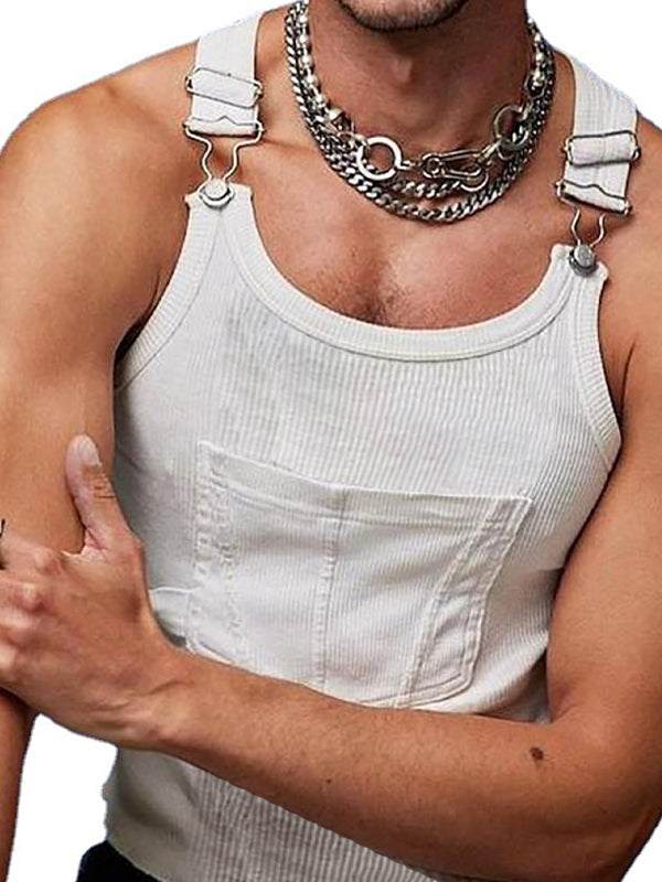 Sleek Men's Sleeveless Pocket Tank Top for Active Lifestyle