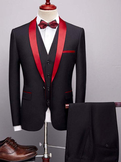 Light business style solid welt pocket polyester blazer - MENLL
