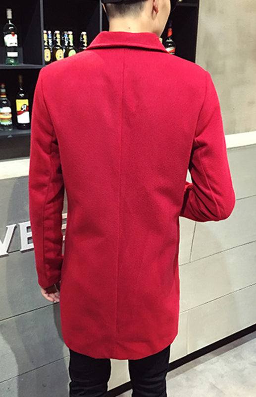 Men's Long Woolen Coat