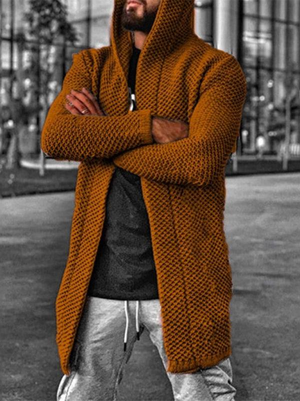 Cozy Men's Hooded Knitted Cardigan - Perfect for Spring & Summer Outings - MENLL