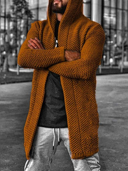 Cozy Men's Hooded Knitted Cardigan - Perfect for Spring & Summer Outings - MENLL