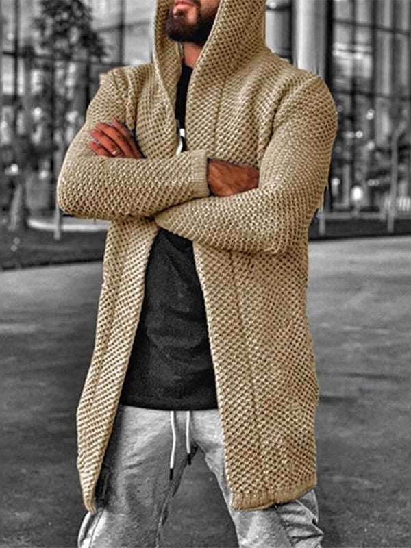Cozy Men's Hooded Knitted Cardigan - Perfect for Spring & Summer Outings - MENLL