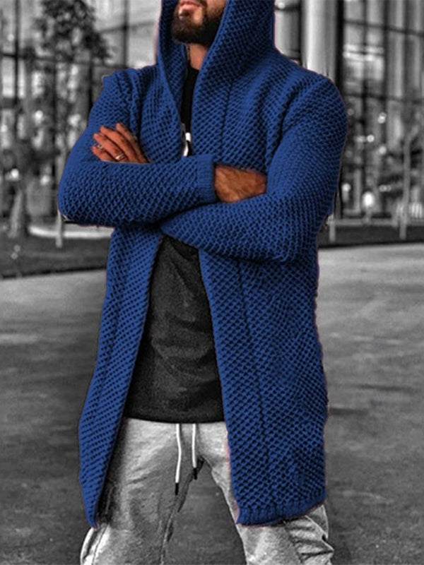 Cozy Men's Hooded Knitted Cardigan - Perfect for Spring & Summer Outings - MENLL