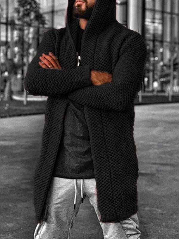 Cozy Men's Hooded Knitted Cardigan - Perfect for Spring & Summer Outings - MENLL