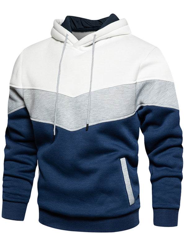 Stylish Men's Color Block Hooded Sweatshirt - Perfect for Year-Round Casual Wear - MENLL