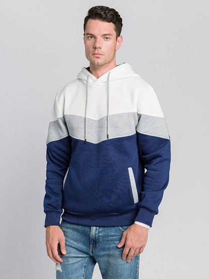 Stylish Men's Color Block Hooded Sweatshirt - Perfect for Year-Round Casual Wear - MENLL