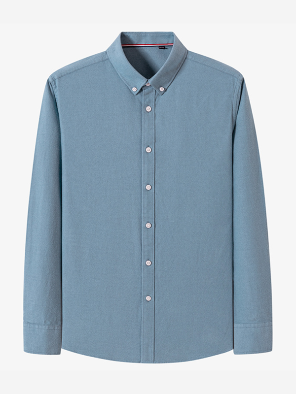 Classic Comfort: Men's Luxe Brushed Cotton Oxford Shirt - MENLL