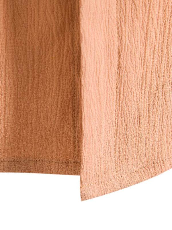 Effortlessly Stylish Men's Short Sleeve Casual Button-Up Shirt in Soft Cotton-Linen Blend - MENLL