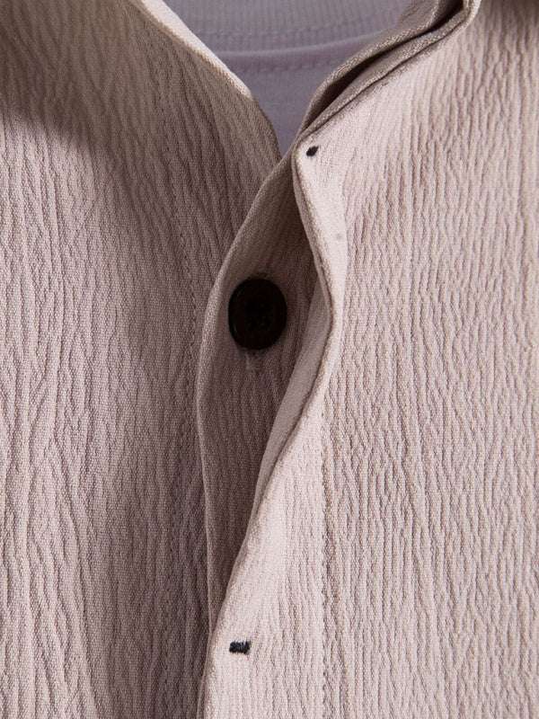 Effortlessly Stylish Men's Short Sleeve Casual Button-Up Shirt in Soft Cotton-Linen Blend - MENLL