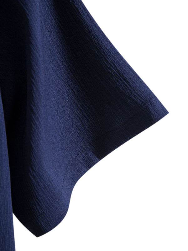 Effortlessly Stylish Men's Short Sleeve Casual Button-Up Shirt in Soft Cotton-Linen Blend - MENLL