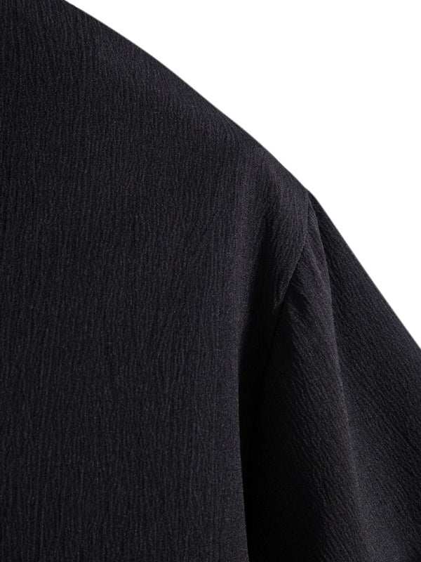 Effortlessly Stylish Men's Short Sleeve Casual Button-Up Shirt in Soft Cotton-Linen Blend - MENLL