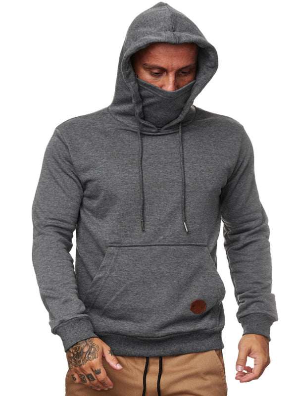 Men's Hooded Sweatshirt with Mask - Stylish Long Sleeve Comfort for Spring-Summer - MENLL