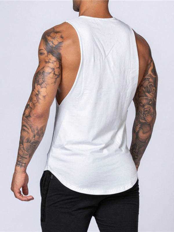 Men's Stylish Solid Color Sleeveless Sports Tank - Breathable Comfort for Active Days