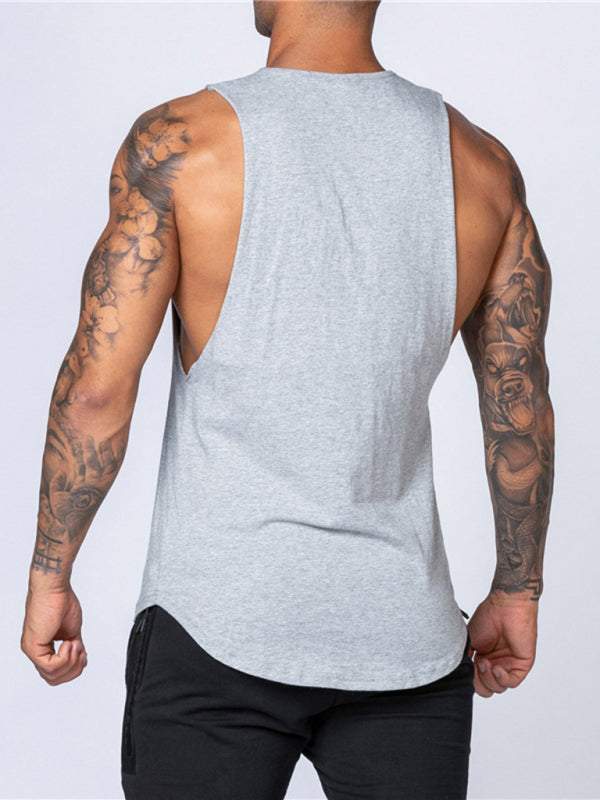 Men's Stylish Solid Color Sleeveless Sports Tank - Breathable Comfort for Active Days