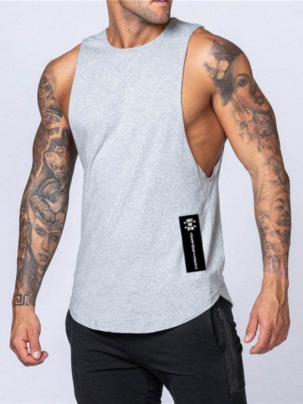 Men's Stylish Solid Color Sleeveless Sports Tank - Breathable Comfort for Active Days