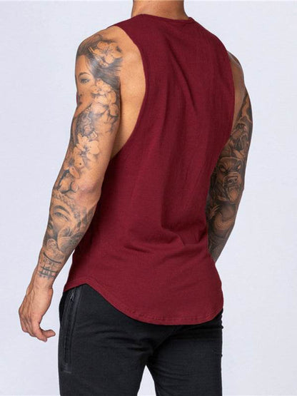 Men's Stylish Solid Color Sleeveless Sports Tank - Breathable Comfort for Active Days