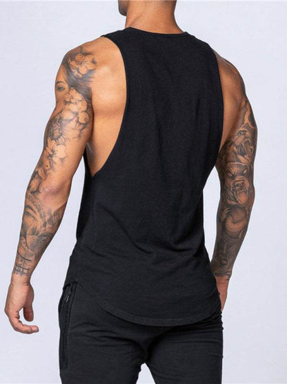 Men's Stylish Solid Color Sleeveless Sports Tank - Breathable Comfort for Active Days