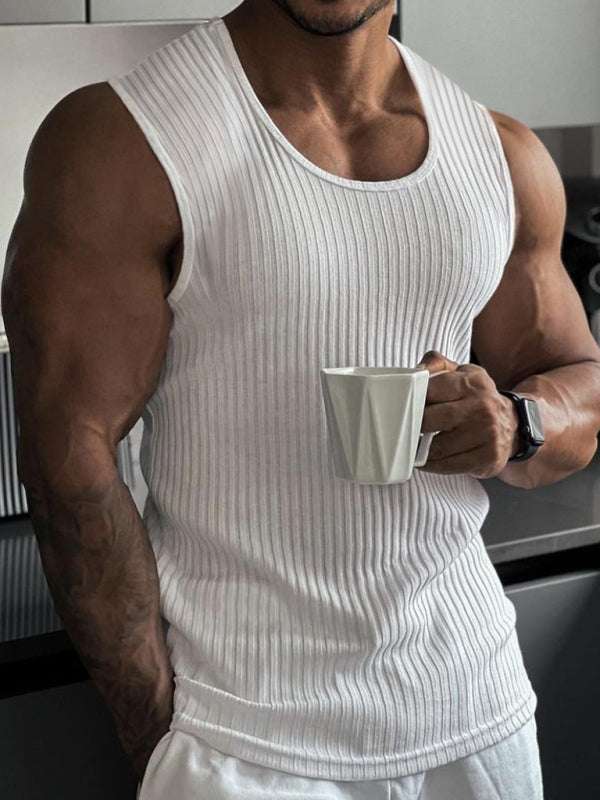 Sleek summer slim-fit sleeveless vest for men, perfect for casual comfort.