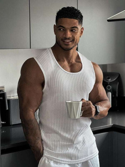 Sleek Summer Slim-Fit Sleeveless Vest for Men - Perfectly Tailored for Casual Comfort - MENLL