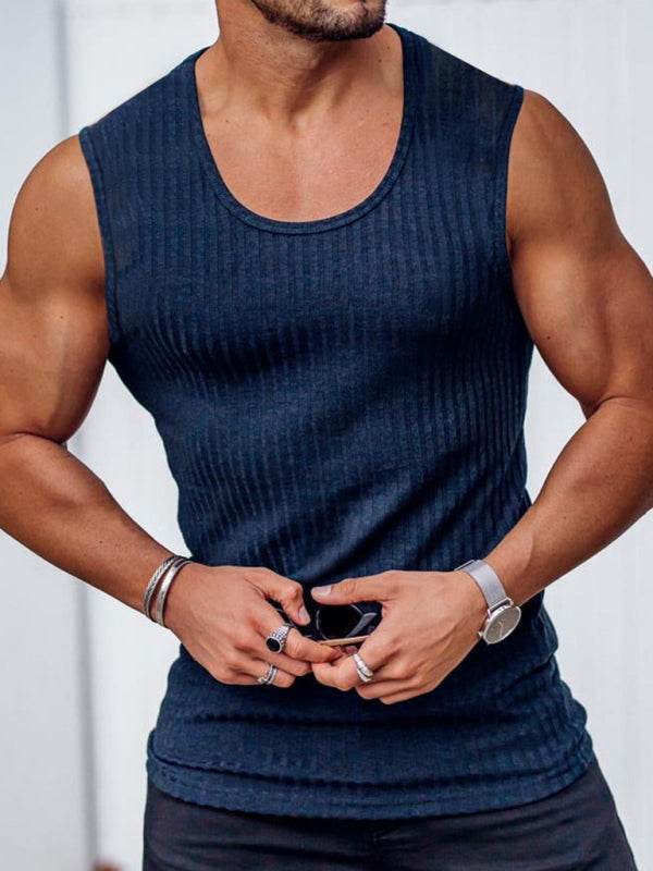 Sleek Summer Slim-Fit Sleeveless Vest for Men - Perfectly Tailored for Casual Comfort - MENLL