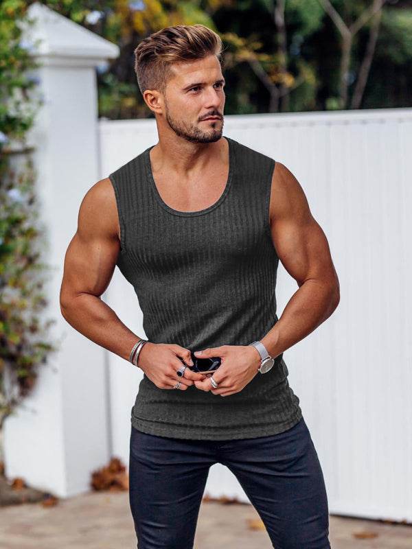 Sleek Summer Slim-Fit Sleeveless Vest for Men - Perfectly Tailored for Casual Comfort - MENLL