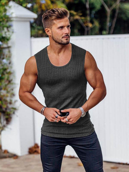 Sleek Summer Slim-Fit Sleeveless Vest for Men - Perfectly Tailored for Casual Comfort - MENLL