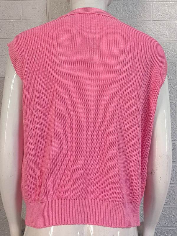 Stylish Men's Knitted Polo Top with Lapel Collar - Solid Color Elegance for Spring-Summer - MENLL