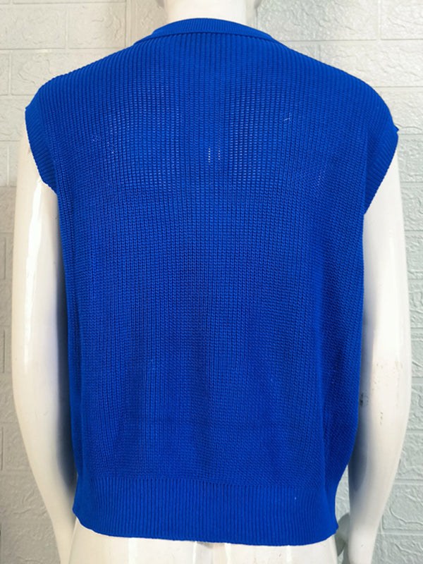 Stylish Men's Knitted Polo Top with Lapel Collar - Solid Color Elegance for Spring-Summer - MENLL