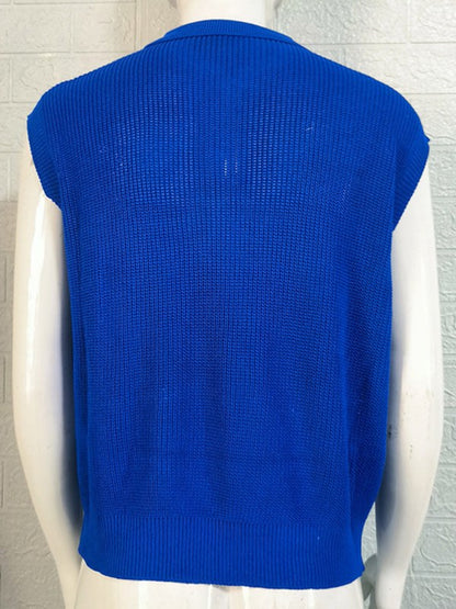 Stylish Men's Knitted Polo Top with Lapel Collar - Solid Color Elegance for Spring-Summer - MENLL
