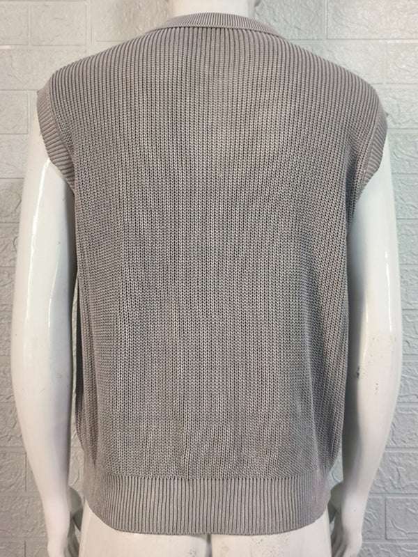 Stylish Men's Knitted Polo Top with Lapel Collar - Solid Color Elegance for Spring-Summer - MENLL