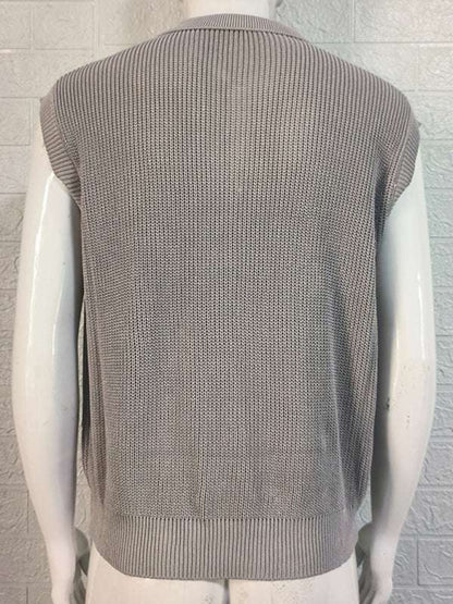 Stylish Men's Knitted Polo Top with Lapel Collar - Solid Color Elegance for Spring-Summer - MENLL