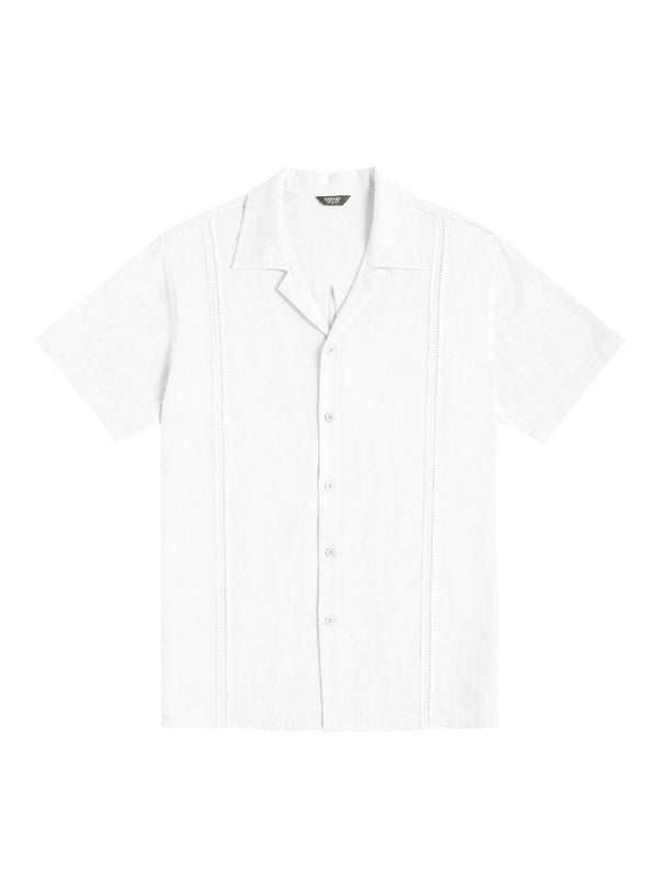 Effortlessly Stylish Men's Cuban Guayabera Linen Beach Shirt - Perfect for Spring-Summer Adventures