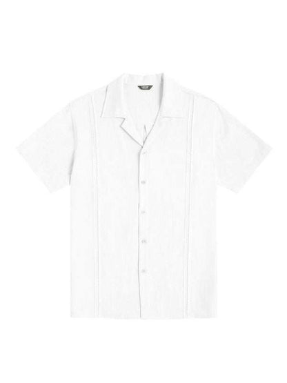 Effortlessly Stylish Men's Cuban Guayabera Linen Beach Shirt - Perfect for Spring-Summer Adventures
