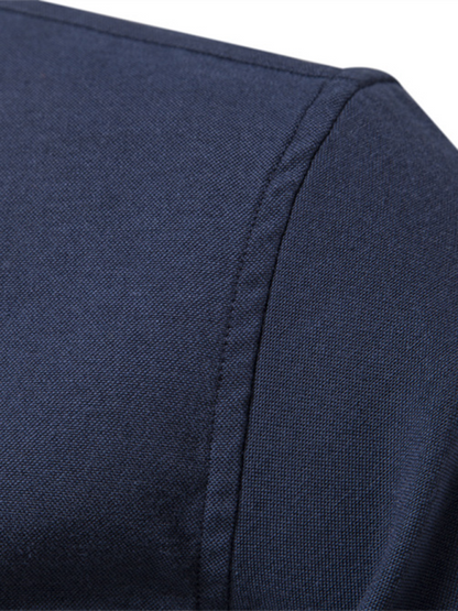 Men's casual versatile fashion solid color long-sleeved top - MENLL