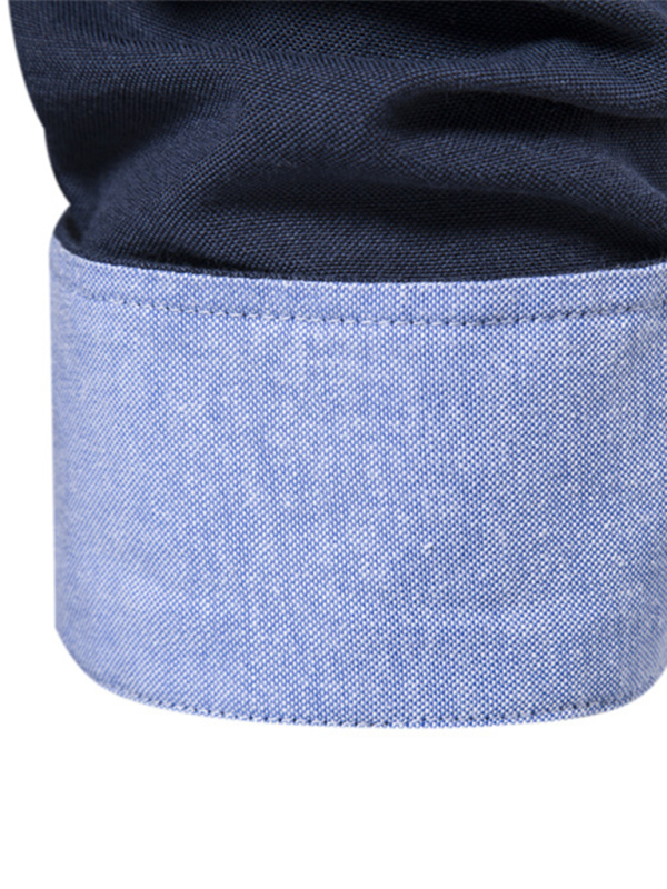 Men's casual versatile fashion solid color long-sleeved top - MENLL